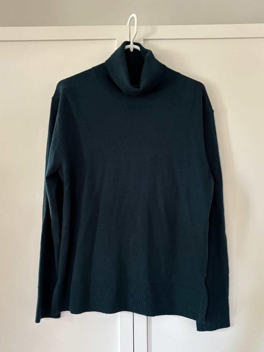 Banana Republic 100% Merino Wool teal turtleneck sweater (size L)